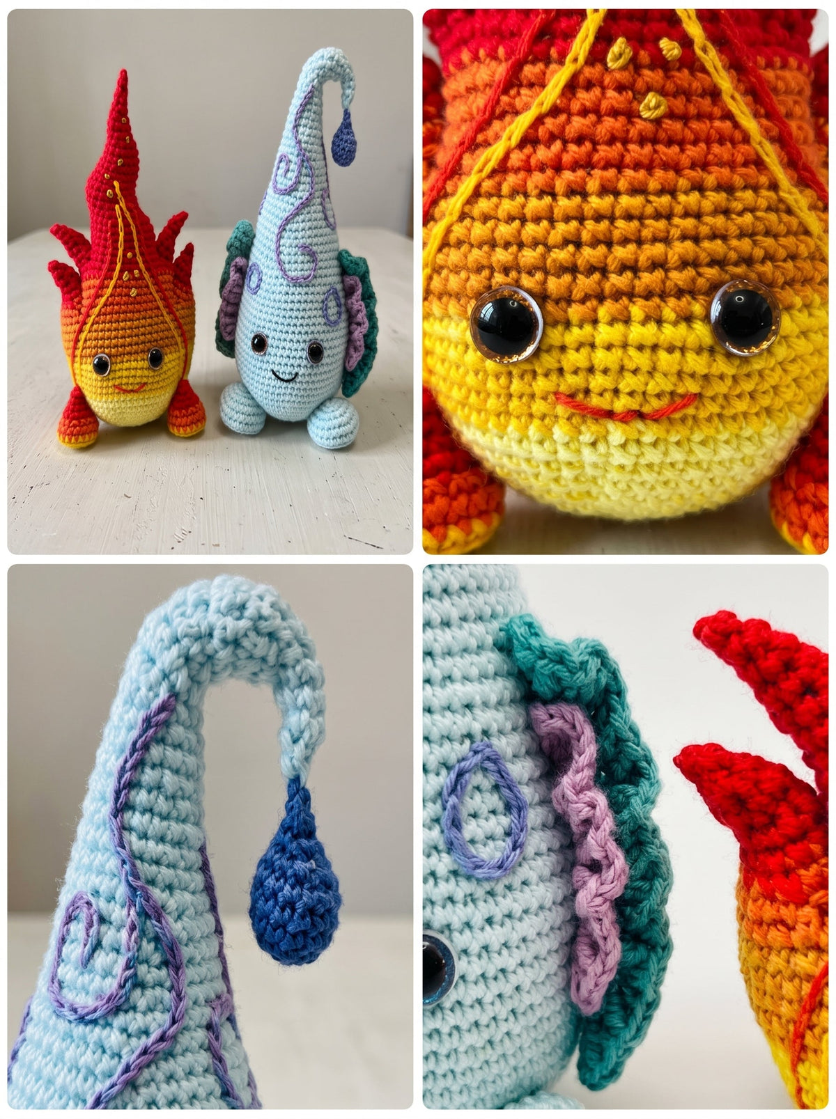 Flame the Fire Sprite Crochet Pattern — Photo Tutorial Amigurumi