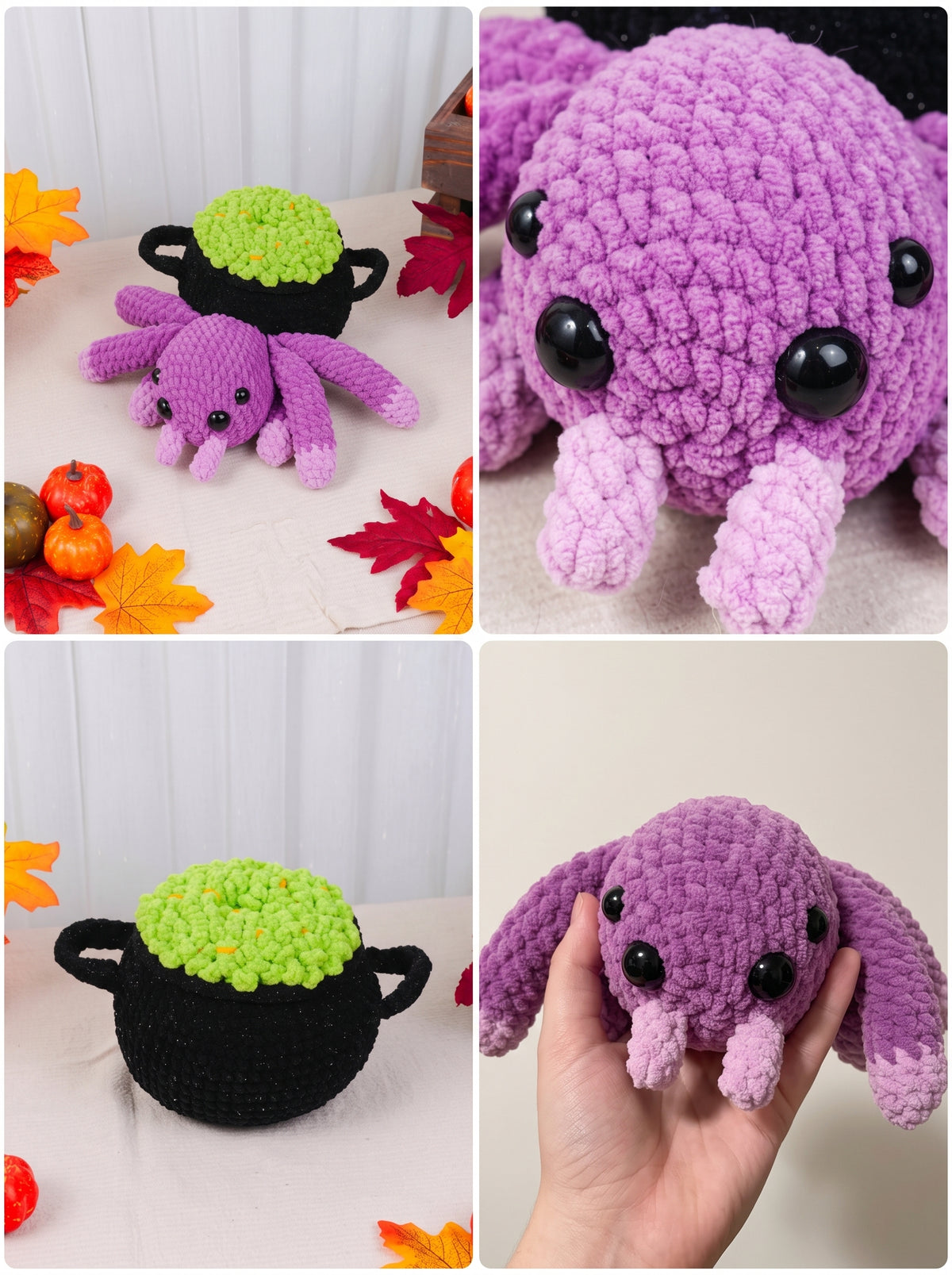 Witch Cauldron Spider Crochet Pattern — Halloween Amigurumi