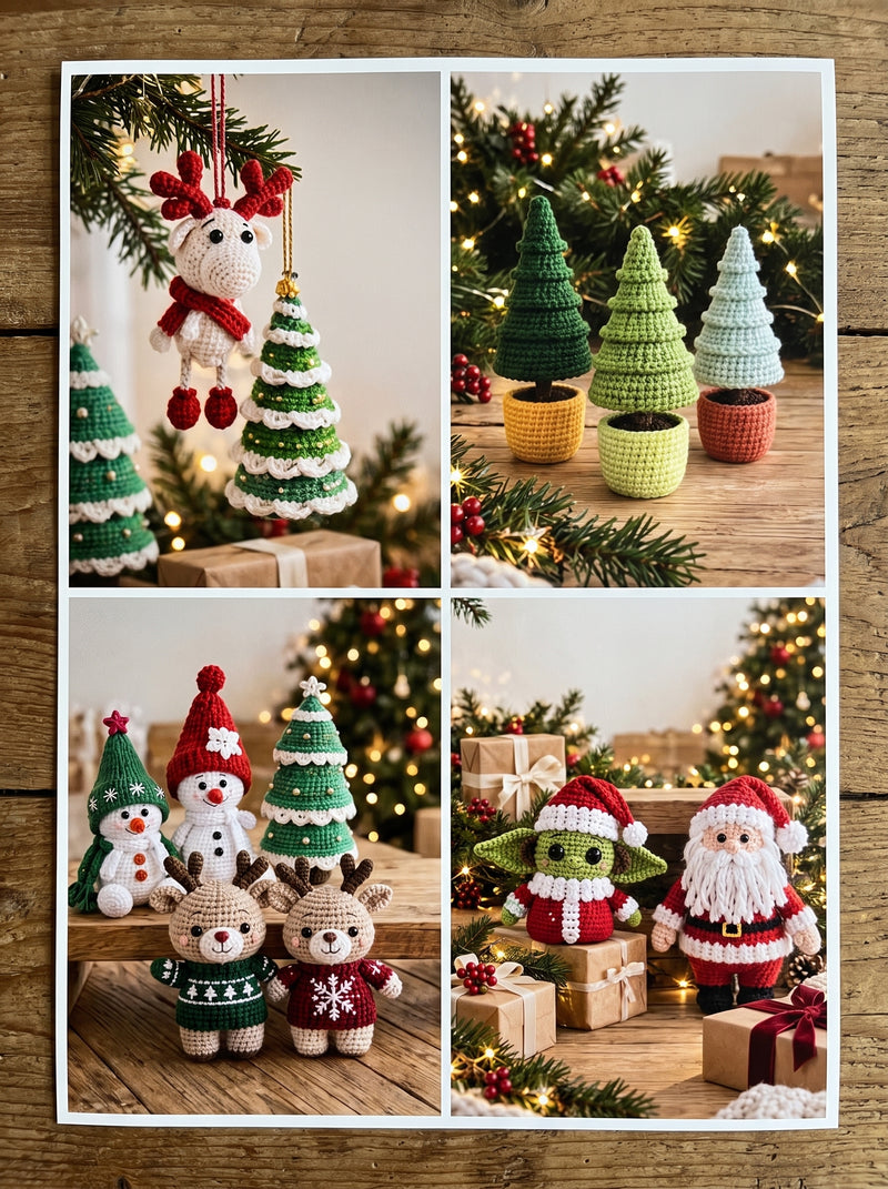 15-in-1 Christmas & New Year Crochet Pattern Collection — Santa, Snowmen, Deer, Trees & More