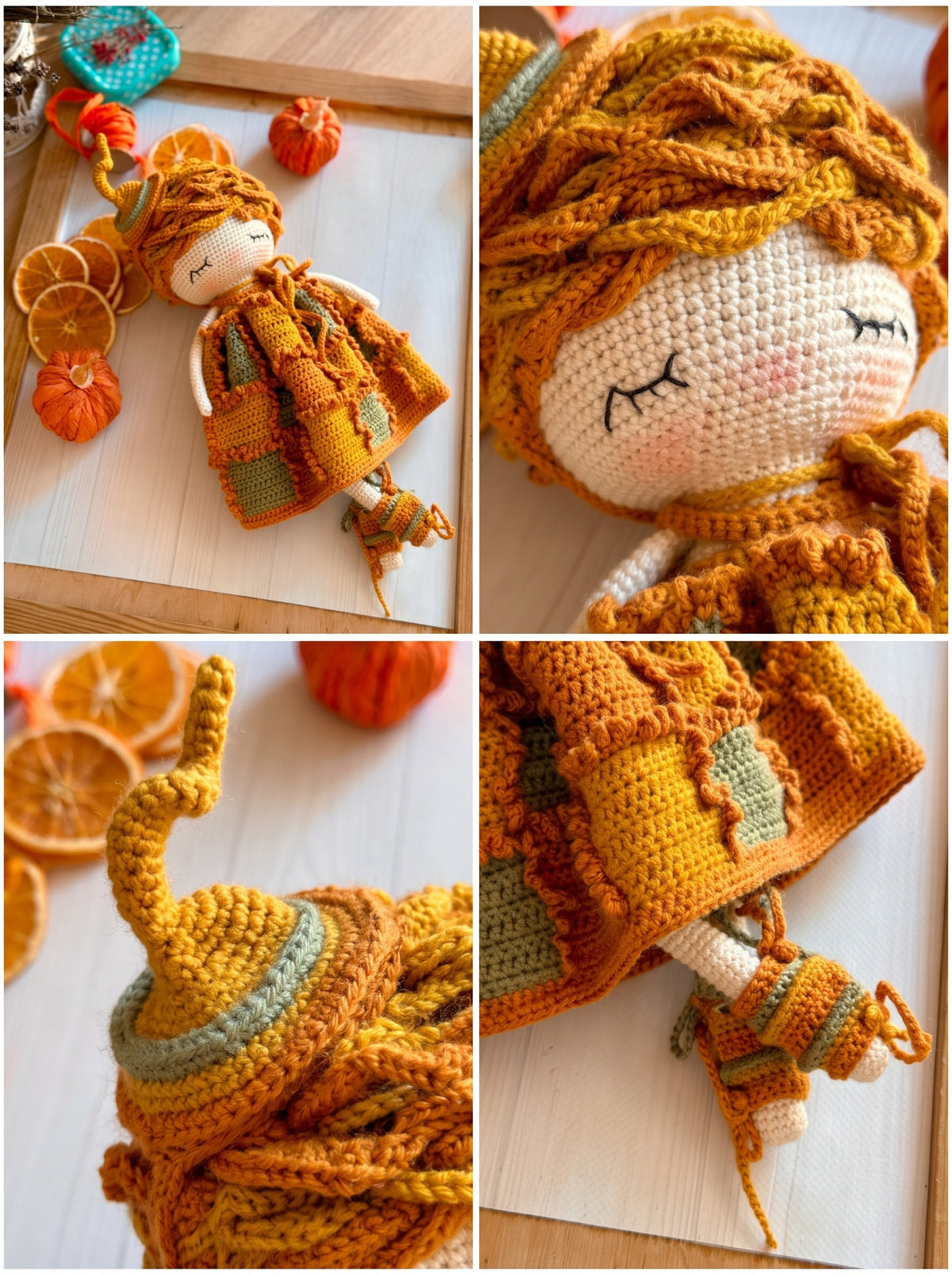 Friendly Pumpkin Doll Crochet Pattern — 31 cm Autumn Amigurumi Doll