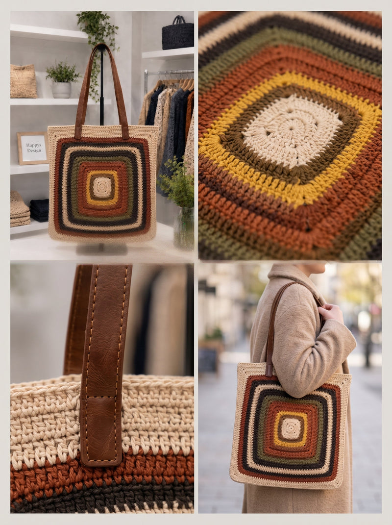 The Vintage Square Tote Crochet Pattern