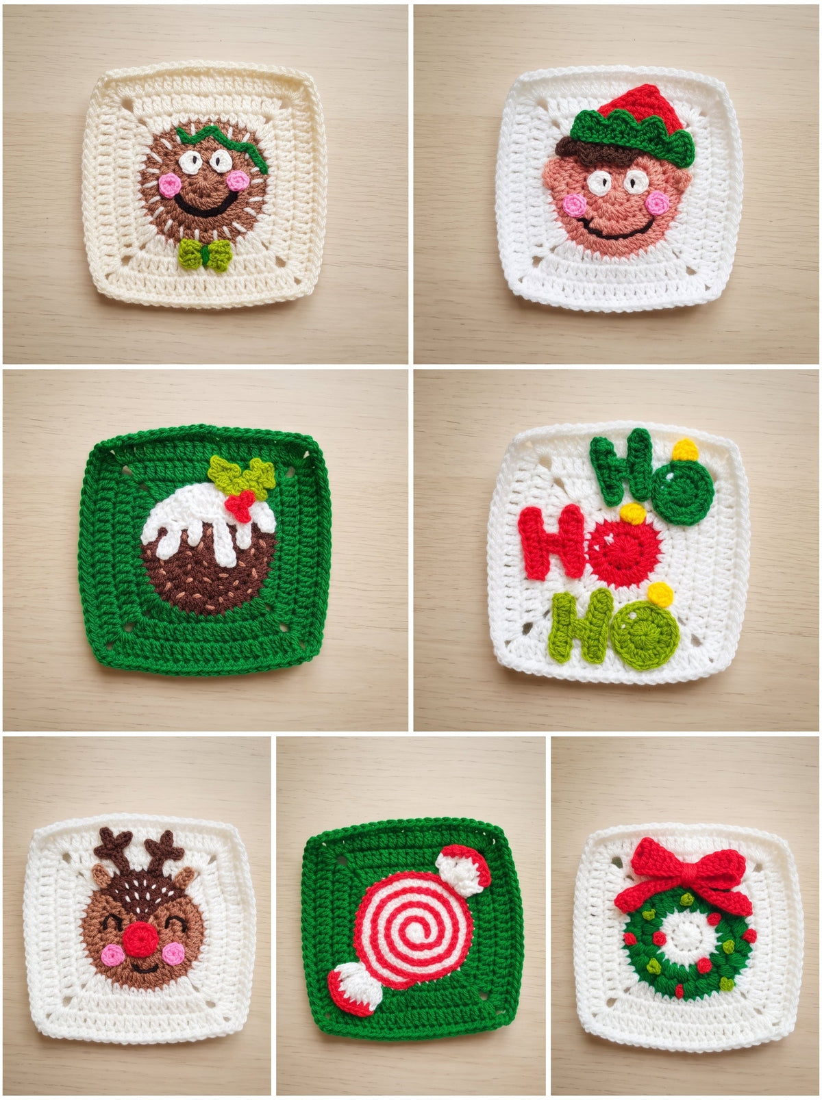 Christmas Granny Squares Crochet Pattern Book — 28 Festive Motif Squares