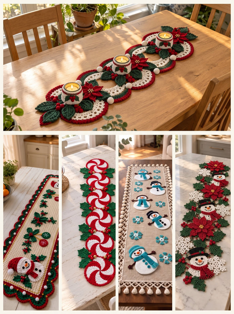 The Festive Table Runner Collection — Five Christmas Crochet Table Runner Patterns