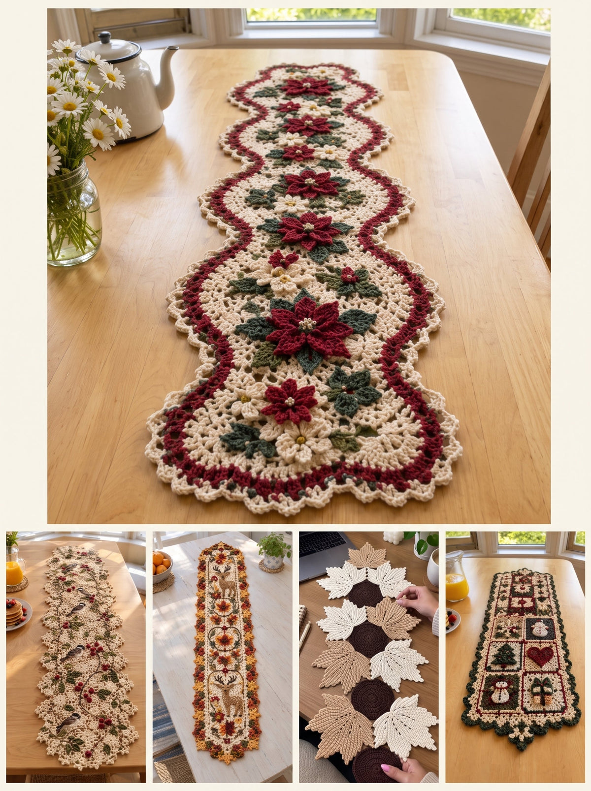 A Table for Every Season — Five Crochet Table Runner Patterns (Reference Edition)